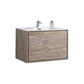 KubeBath 36 in. De Lusso Wall Mount Modern Bathroom Vanity With Color Options Nature Wood