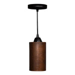 Premier Copper 4 in. Hammered Copper Round Cylinder Pendant Light