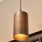 Premier Copper 4 in. Hammered Copper Round Cylinder Pendant Light (L700DB)