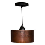 Premier Copper 8 in. Hammered Copper Round Cylinder Pendant Light