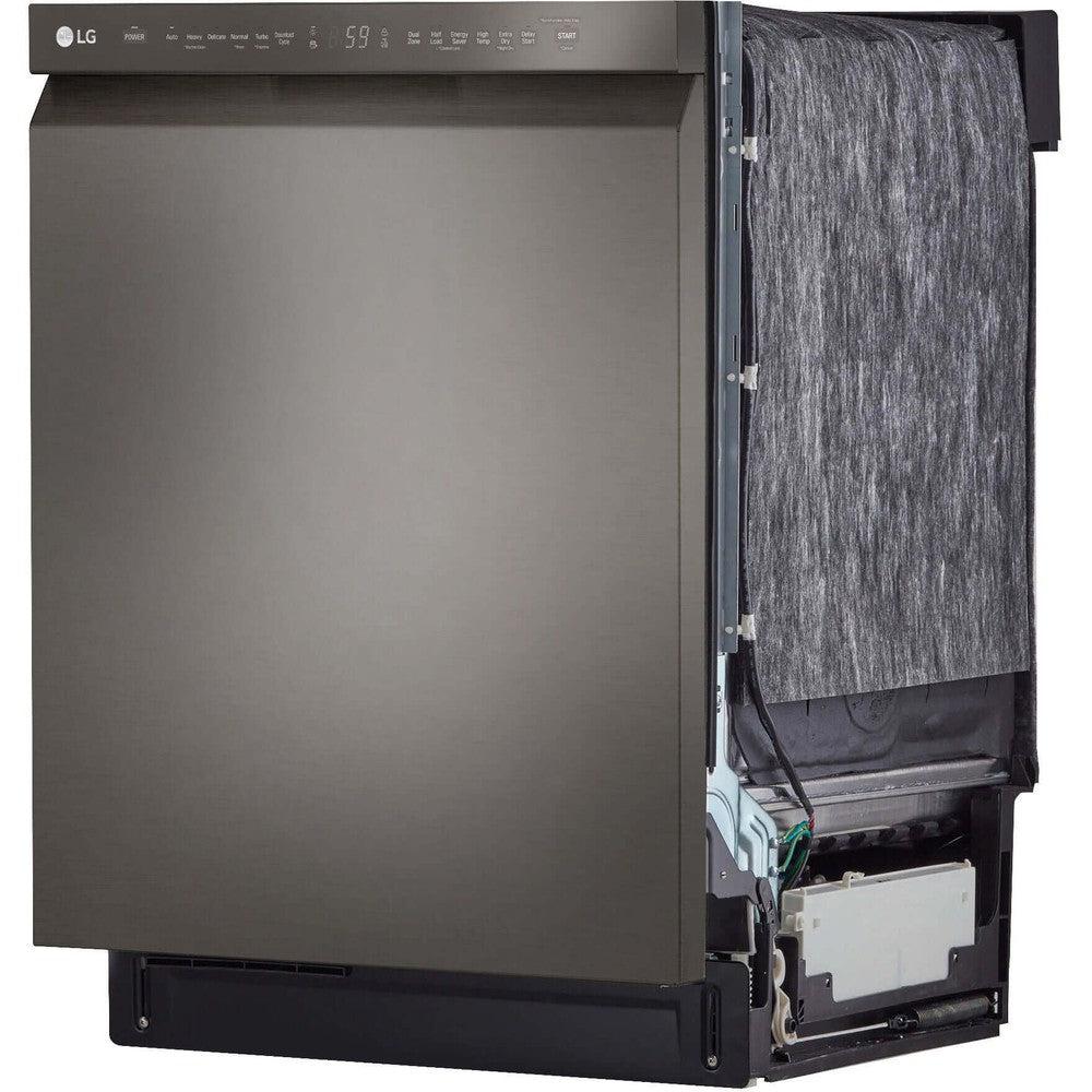 LG 24-Inch Front Control Dishwasher with QuadWash and 3rd Rack in Black Stainless Steel (LDFN4542D)