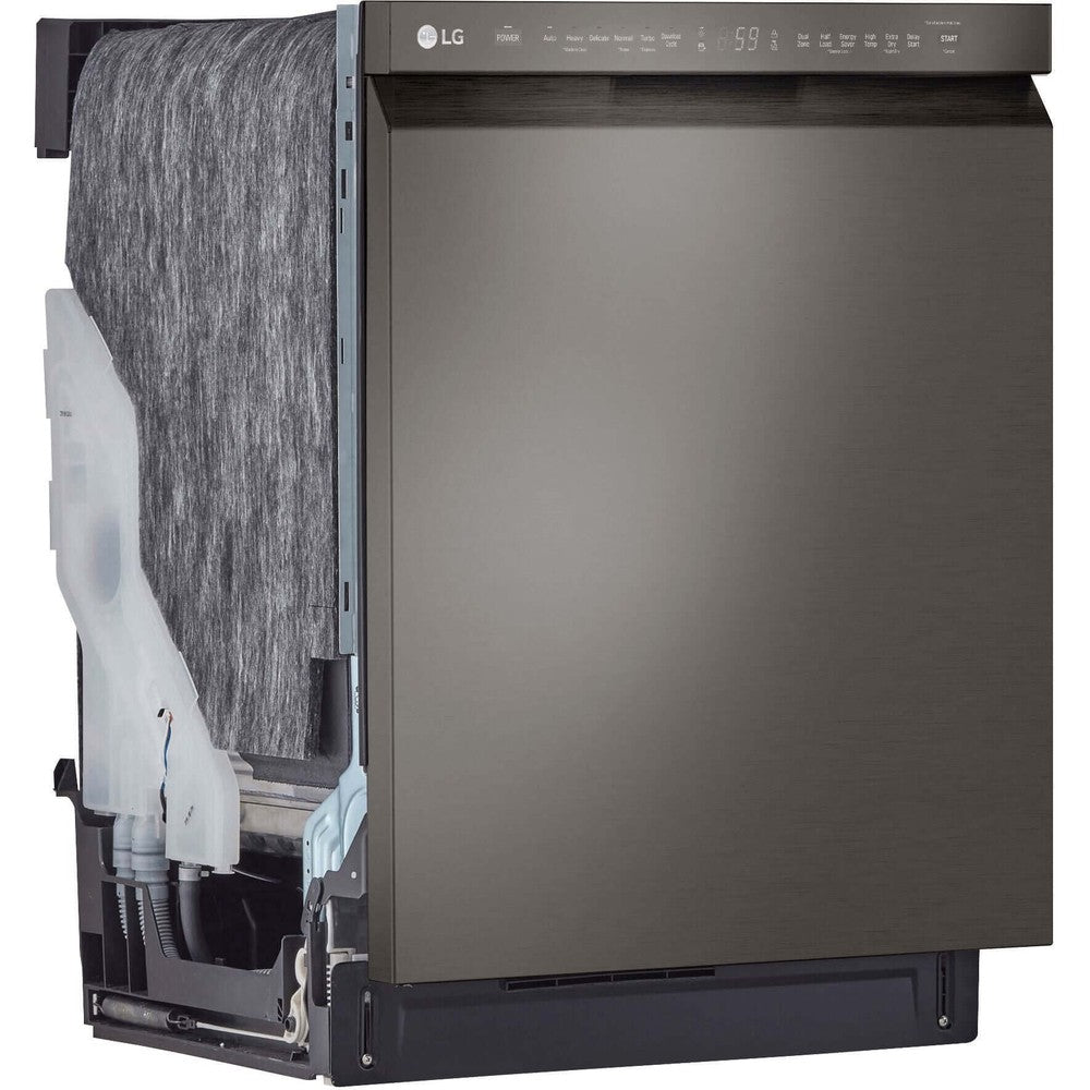 LG 24-Inch Front Control Dishwasher with QuadWash and 3rd Rack in Black Stainless Steel (LDFN4542D)