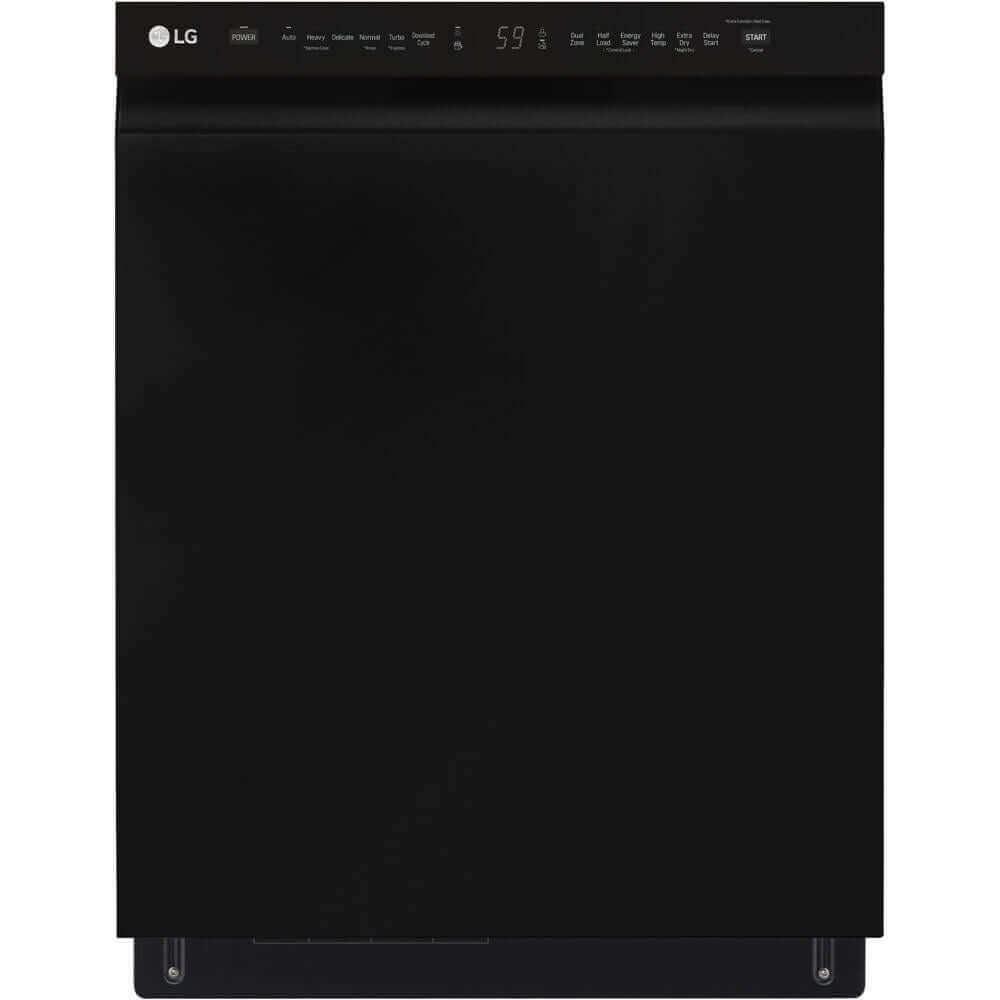 LG 24 in. Front Control Dishwasher with QuadWash and 3rd Rack in Smooth Black (LDFN4542B) main image.