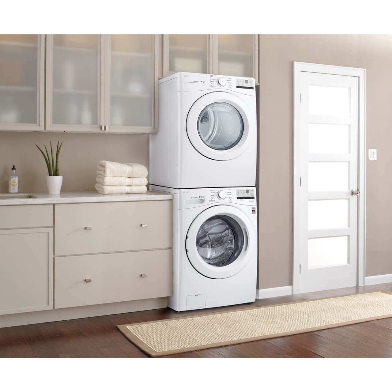 LG 27 In. 4.5-Cu. Ft. Front Load Washer in White (WM3400CW)