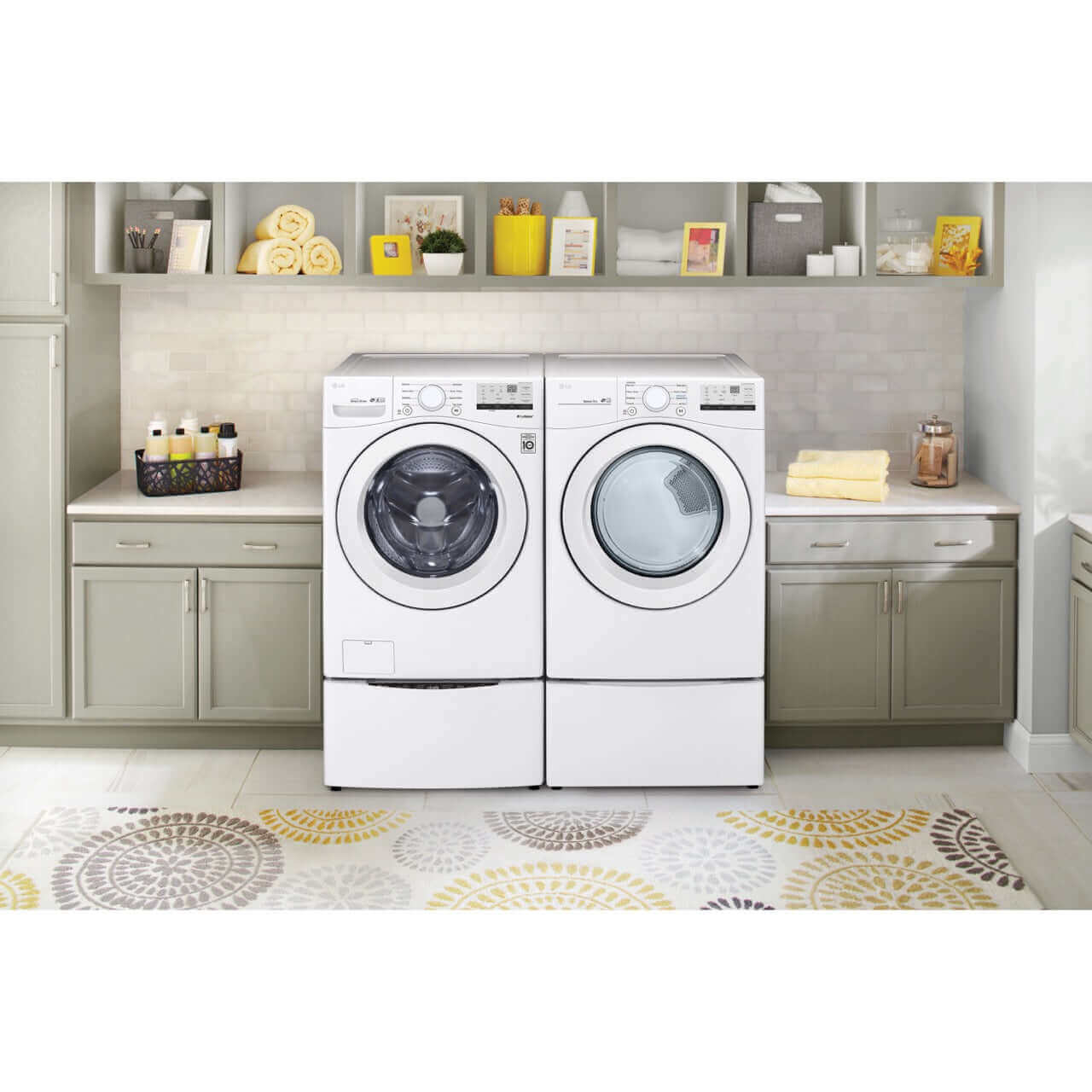 LG 27 In. 4.5-Cu. Ft. Front Load Washer in White (WM3400CW)
