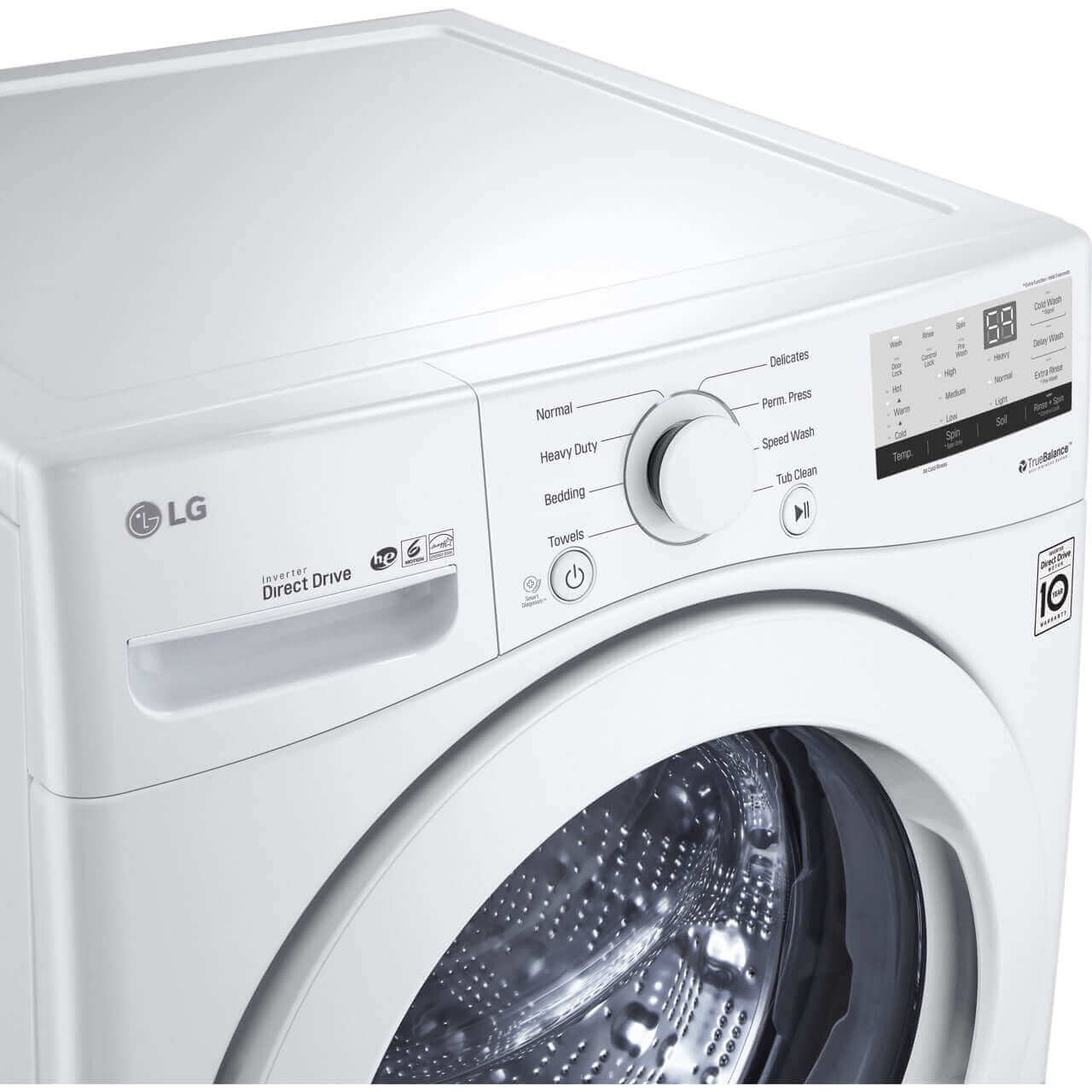 LG 27 In. 4.5-Cu. Ft. Front Load Washer in White (WM3400CW)