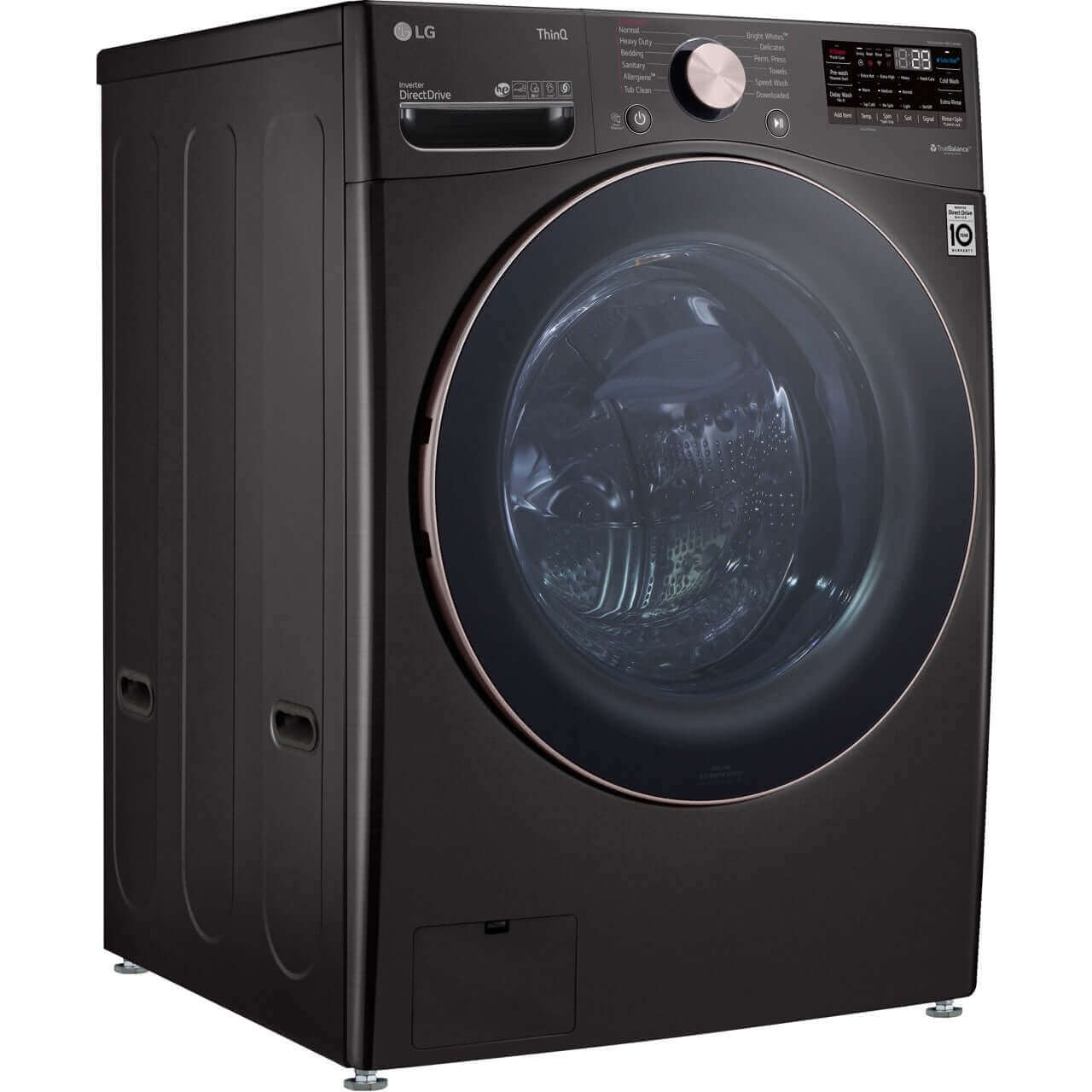 LG 27 In. 4.5-Cu. Ft. Front Load Washer with Steam Technology in Black Steel (WM4000HBA)