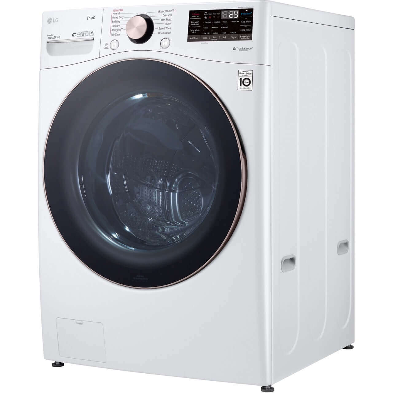 LG 27 In. 4.5-Cu. Ft. Front Load Washer with Steam Technology in White (WM4000HWA)