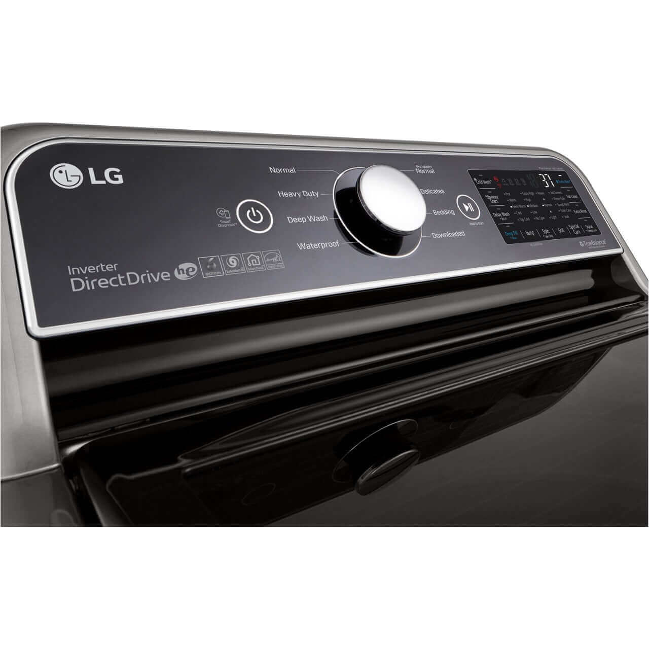 LG 27 In. 4.8 cu.ft. Top Load Washer with Agitator and TurboWash3D Technology in Graphite Steel (WT7305CV)