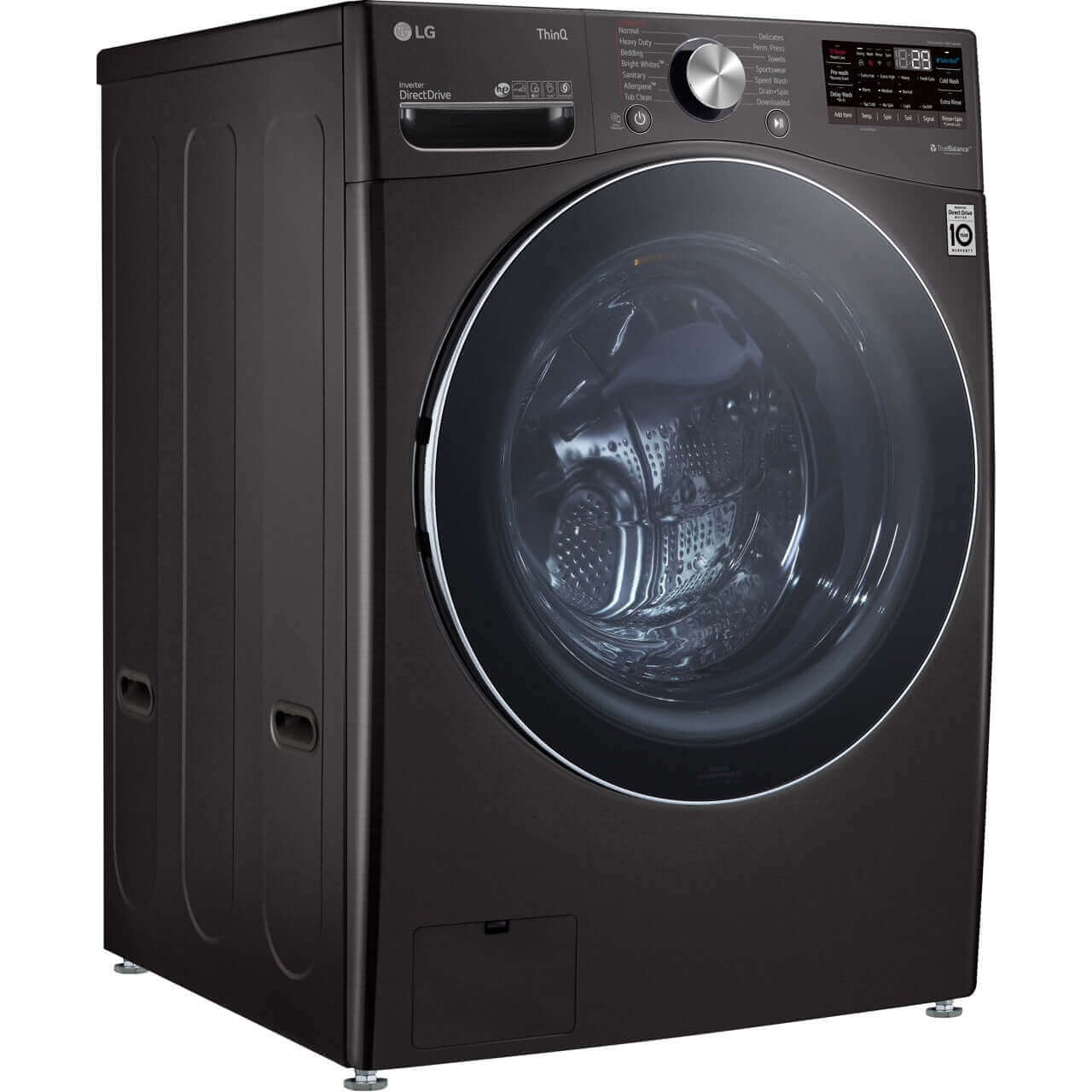 LG 27 In. 5.0-Cu. Ft. Front Load Washer with Built-In Intelligence in Black Steel (WM4200HBA)