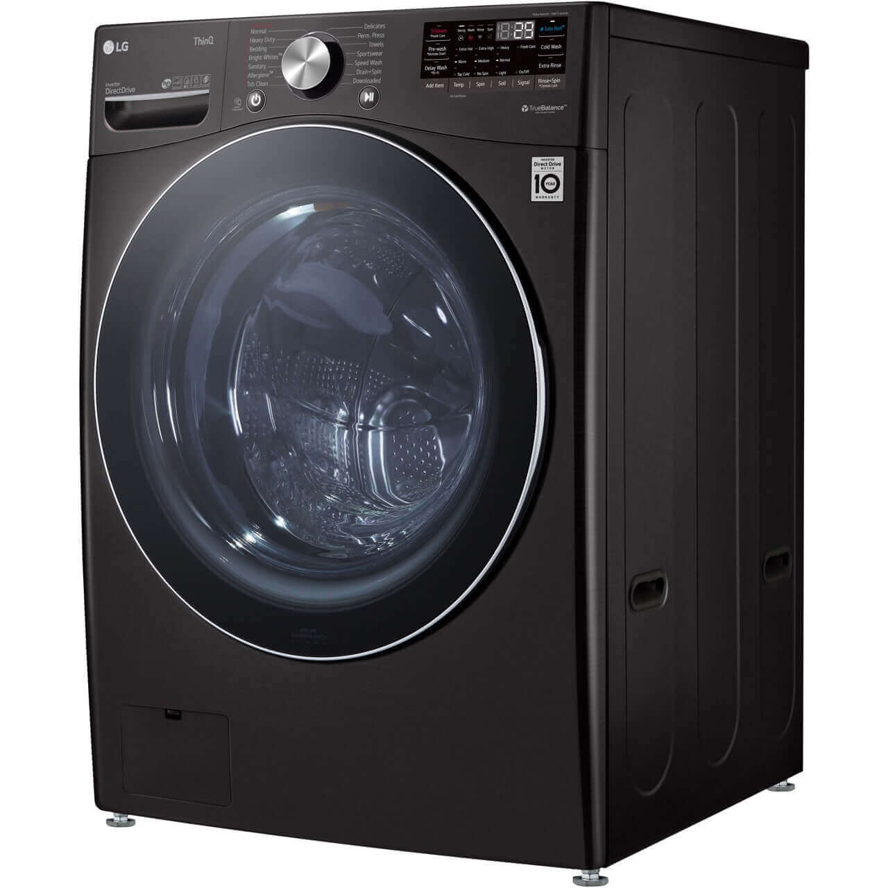 LG 27 In. 5.0-Cu. Ft. Front Load Washer with Built-In Intelligence in Black Steel (WM4200HBA)