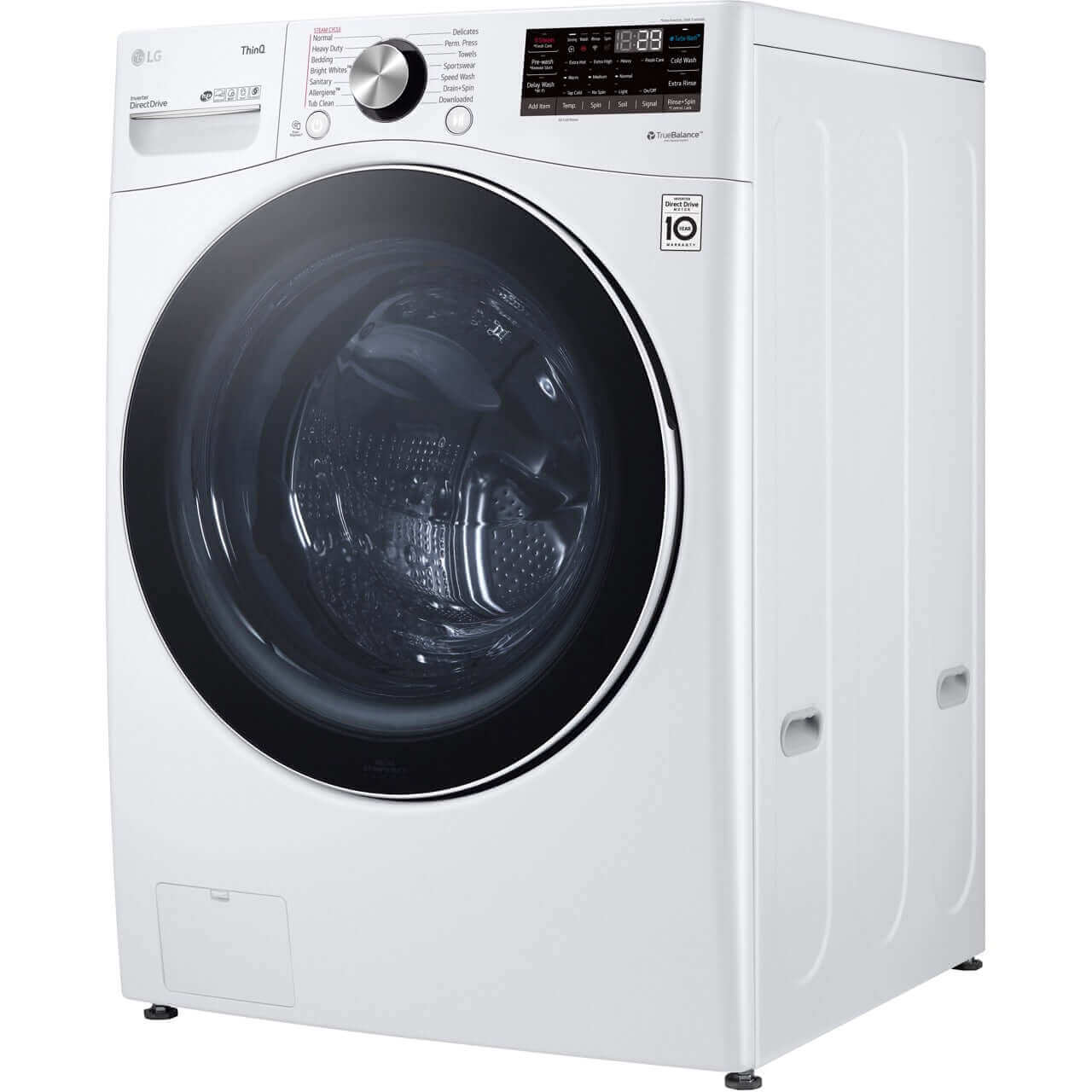LG 27 In. 5.0-Cu. Ft. Front Load Washer with Built-In Intelligence in White (WM4200HWA)