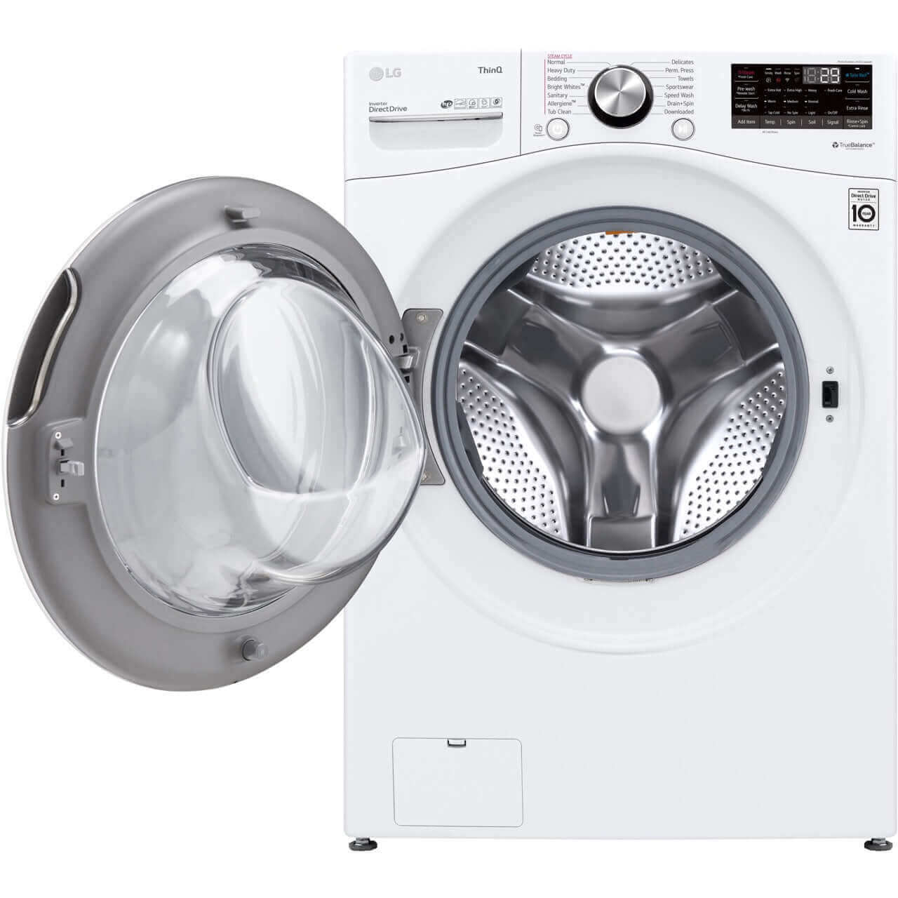 LG 27 In. 5.0-Cu. Ft. Front Load Washer with Built-In Intelligence in White (WM4200HWA)