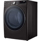 LG 27 In. 7.4-Cu. Ft. Front Load Electric Dryer with TurboSteam and Built-In Intelligence in Black Steel (DLEX4200B)