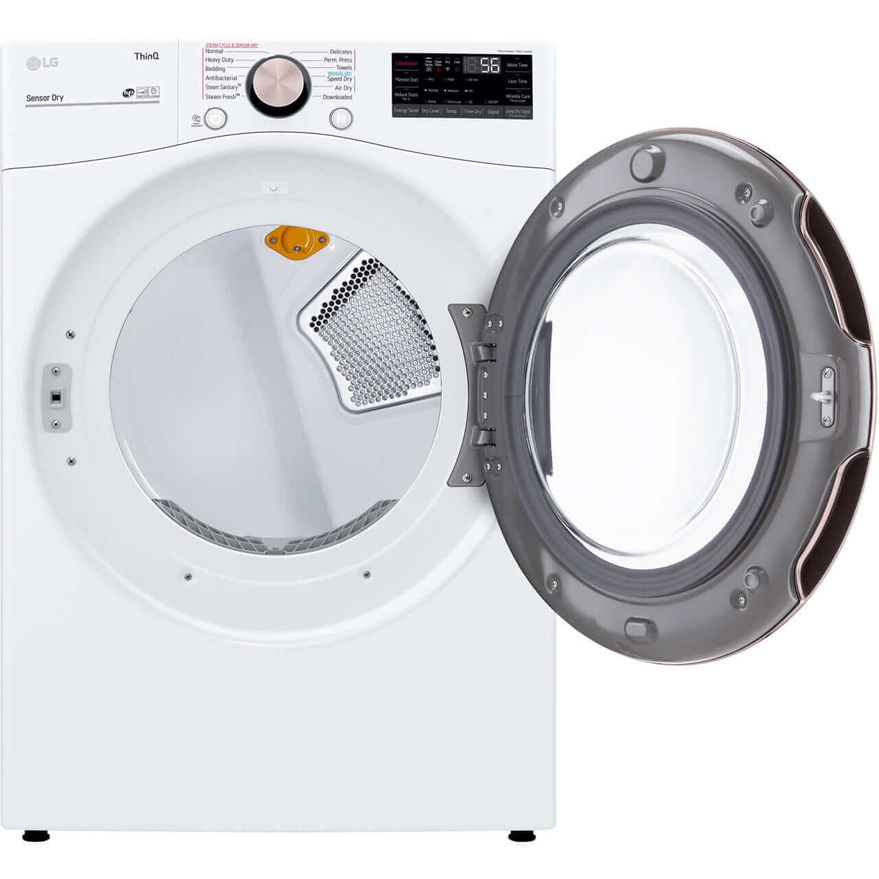 LG 27 In. 7.4-Cu. Ft. Front Load Electric Dryer with TurboSteam and Built-In Intelligence in White (DLEX4000W)