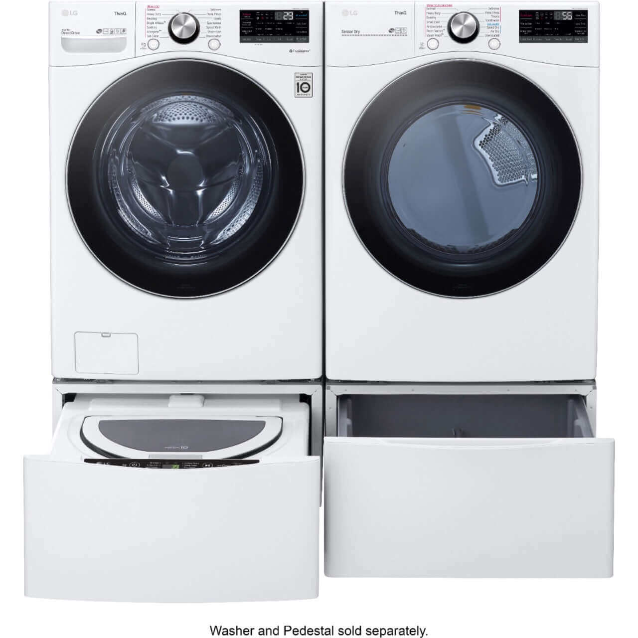 LG 27 In. 7.4-Cu. Ft. Front Load Electric Dryer with TurboSteam and Built-In Intelligence in White (DLEX4200W)