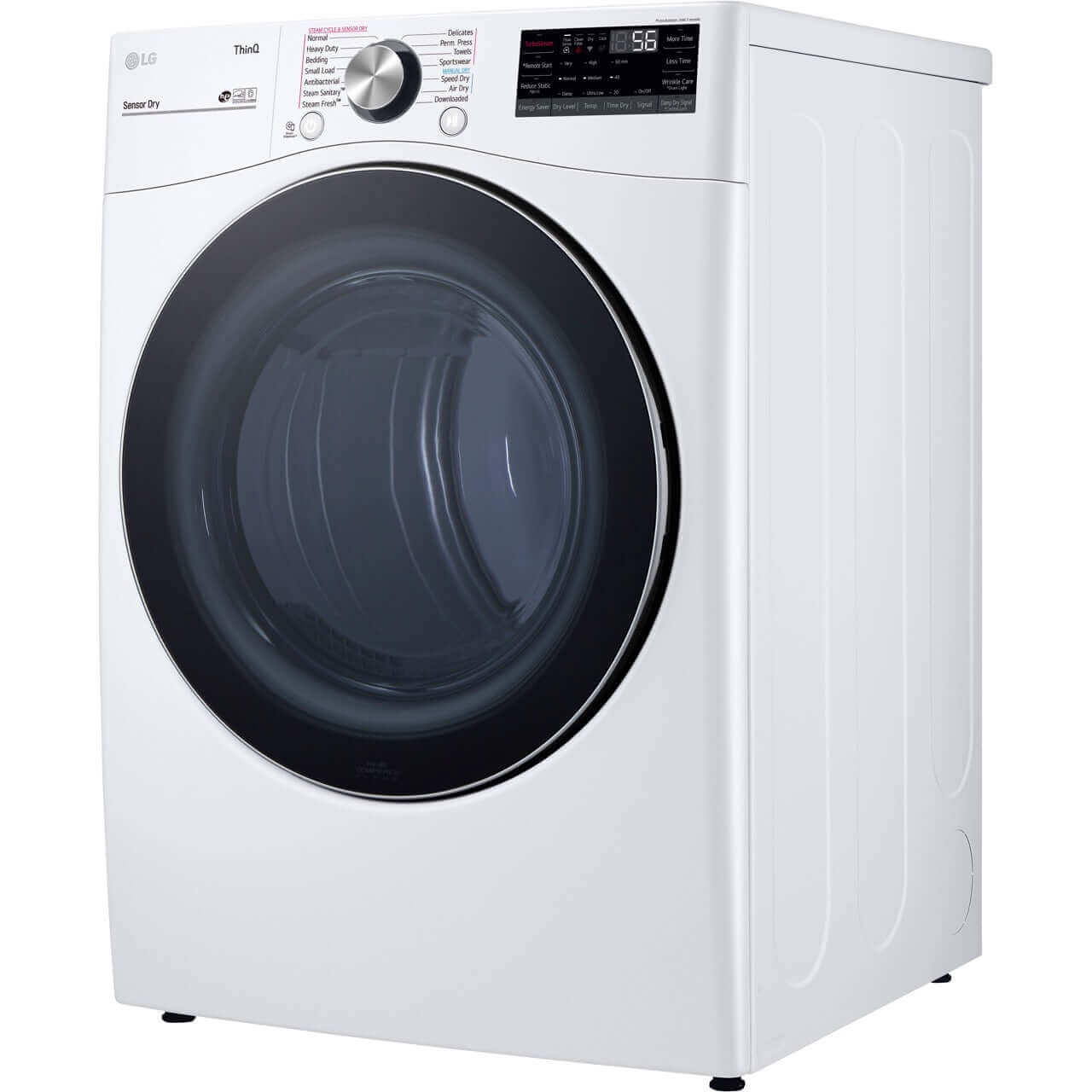 LG 27 In. 7.4-Cu. Ft. Front Load Electric Dryer with TurboSteam and Built-In Intelligence in White (DLEX4200W)