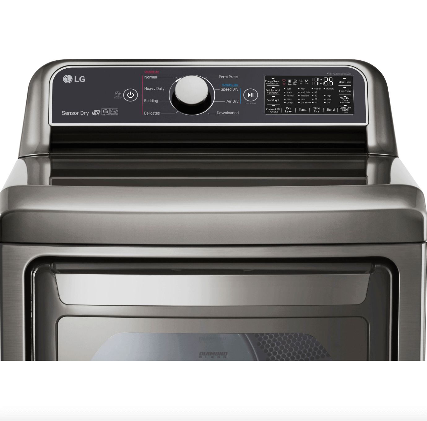 LG 27 Inch Rear Control Front Load Electric Dryer in Graphite Steel 7.3 cu. ft. (DLE7300VE)
