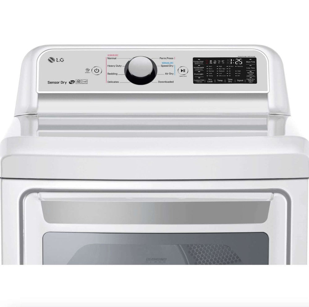 LG 27 Inch Rear Control Front Load Electric Dryer in White 7.3 cu. ft. (DLE7300WE)