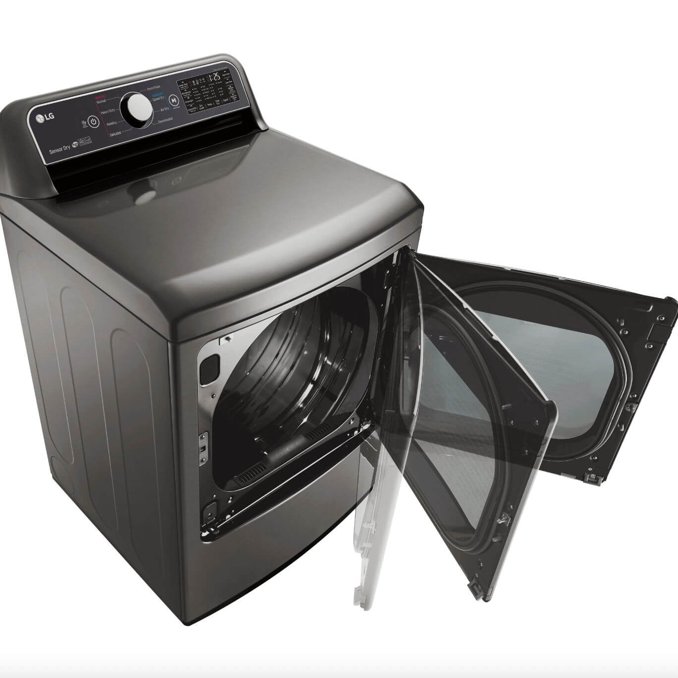 LG 27 Inch Rear Control Front Load Gas Dryer in Graphite Steel 7.3 cu. ft. (DLG7301VE)