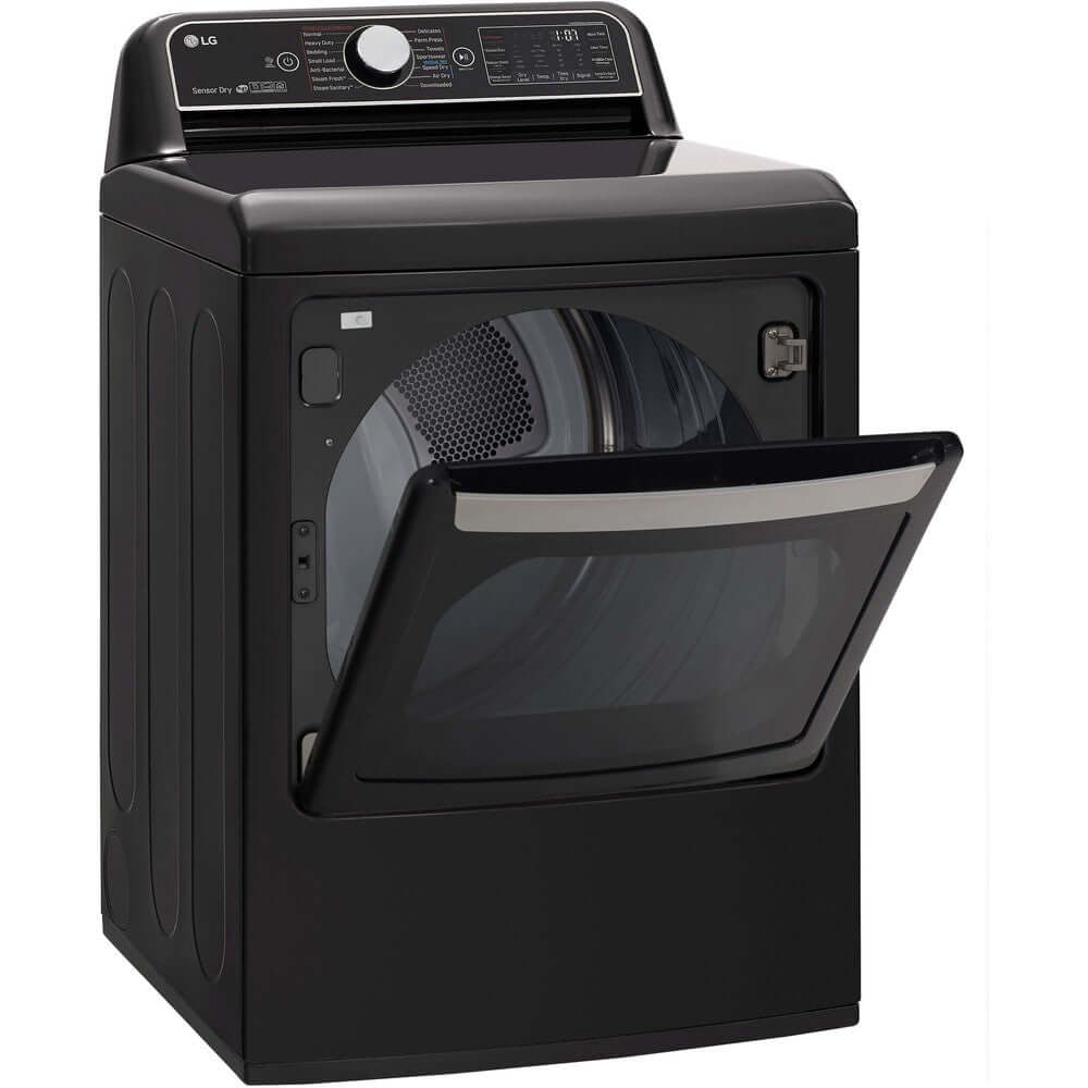 LG 27 Inch Smart wi-fi Enabled Electric Dryer with TurboSteam In Black Steel 7.3 cu. ft. (DLEX7900BE)