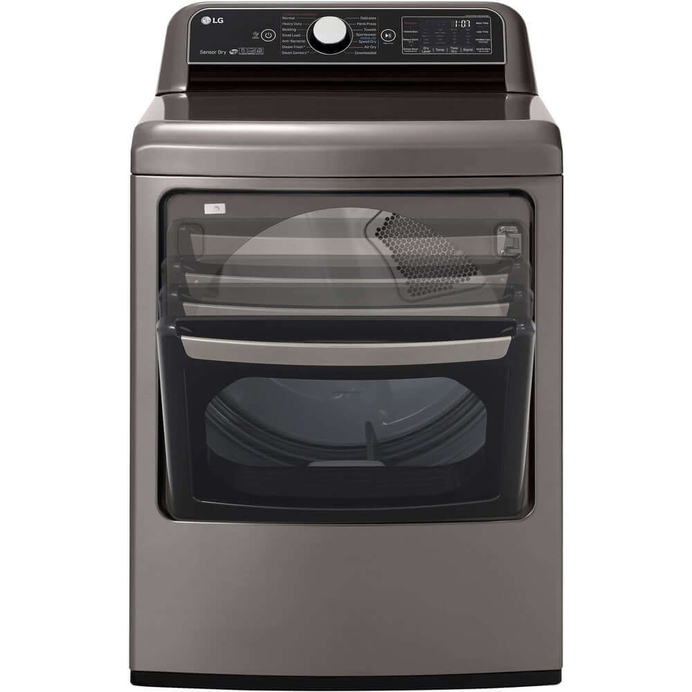 LG 27 Inch Smart wi-fi Enabled Electric Dryer with TurboSteam In Graphite Steel 7.3 cu. ft. (DLEX7800VE)