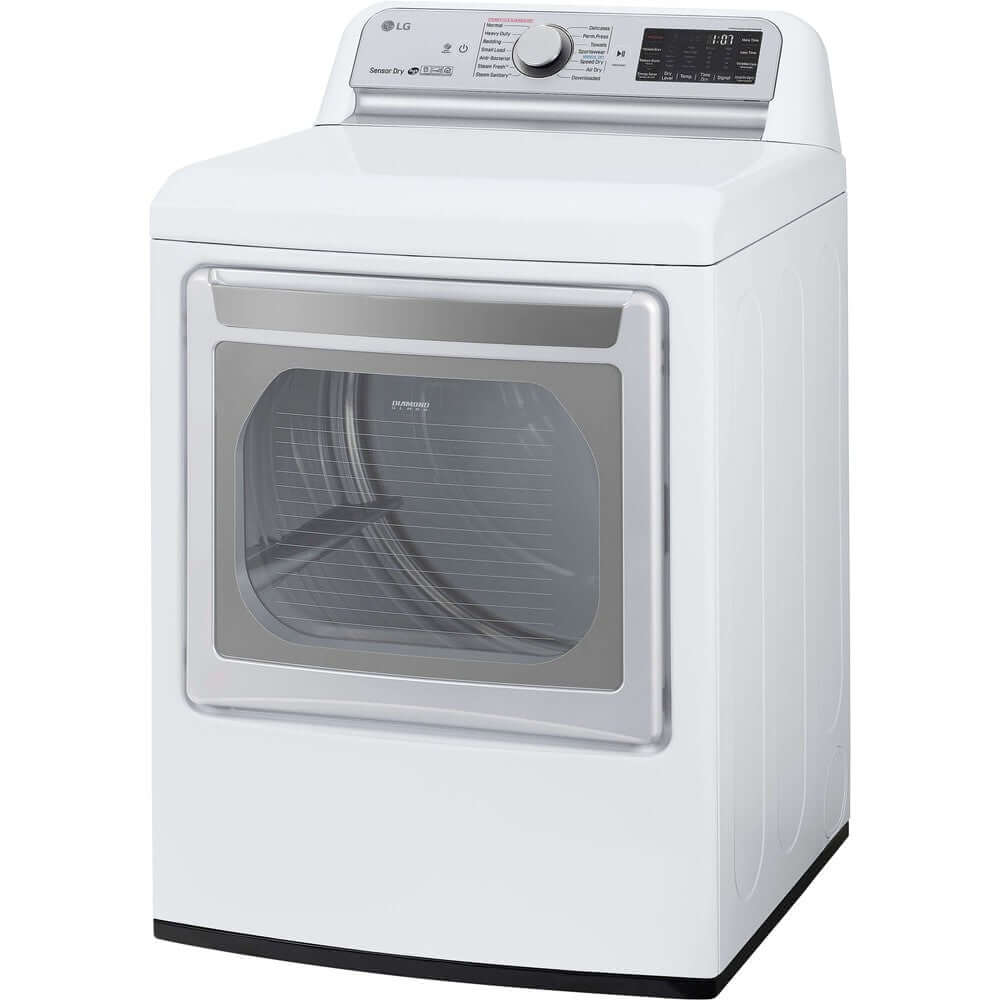 LG 27 Inch Smart wi-fi Enabled Electric Dryer with TurboSteam In White 7.3 cu. ft. (DLEX7800WE)