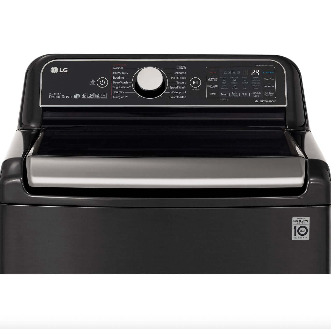 LG 27 Inch Smart wi-fi Enabled Top Load Washer with TurboWash3D Technology in Black Steel 5.5 cu. ft. (WT7900HBA)