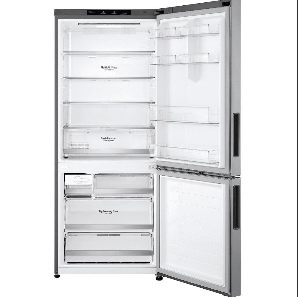 LG 28 Inch Bottom Freezer Refrigerator in Platinum Silver 14.7 Cu. Ft. (LBNC15231V)