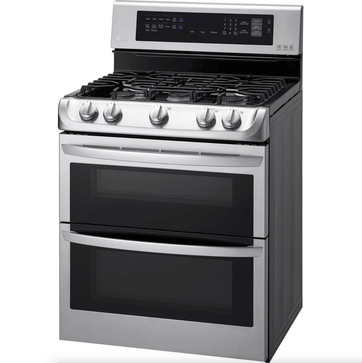 LG 30 Inch Freestanding Gas Range with Double Oven in Stainless Steel 6.9 Cu.Ft. (LDG4313ST)