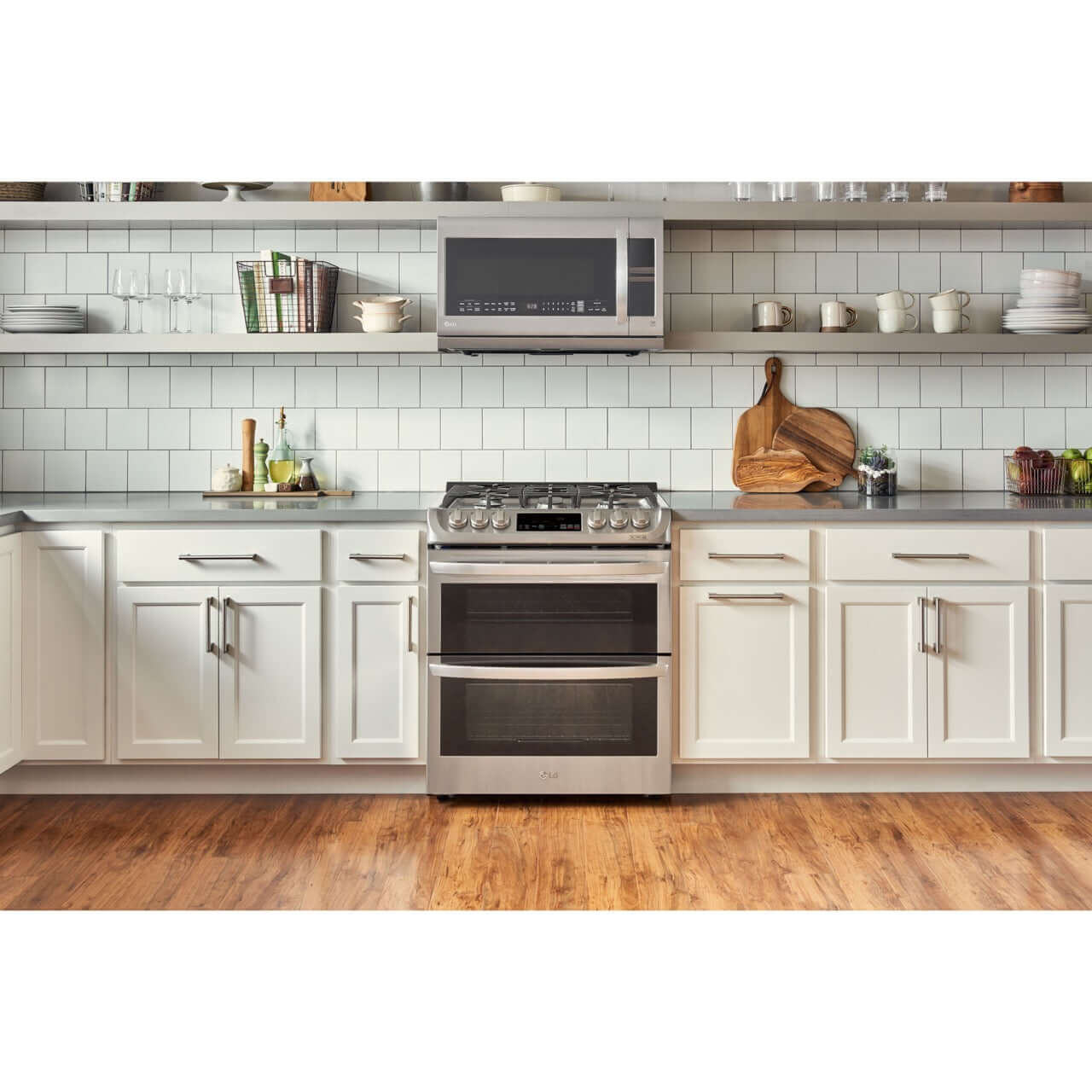 LG 30 in. Gas Slide-In Range with 6.9-Cu. Ft. Double Oven and ProBake Convection, Stainless Steel (LTG4715ST)