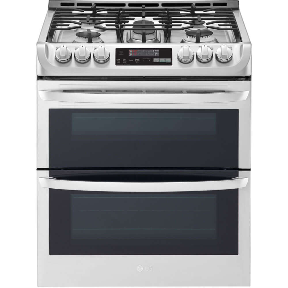 LG 30 in. Gas Slide-In Range with 6.9-Cu. Ft. Double Oven and ProBake Convection, Stainless Steel (LTG4715ST)