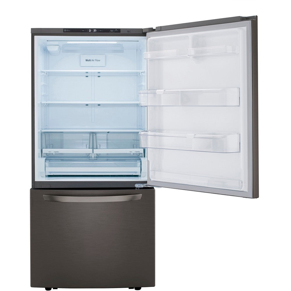 LG 33 Inch Bottom Freezer Refrigerator in Black Stainless Steel 26 Cu. Ft. (LRDCS2603D)