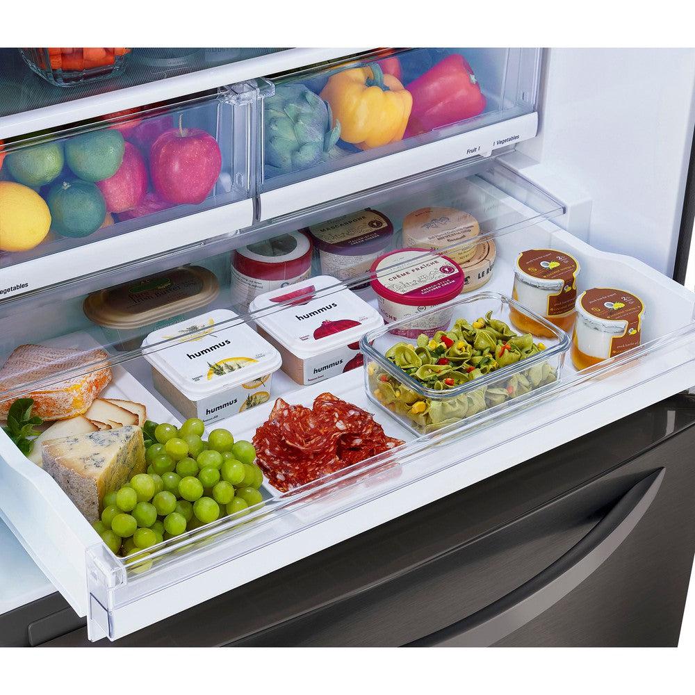 LG 33 Inch Bottom Freezer Refrigerator in Black Stainless Steel 26 Cu. Ft. (LRDCS2603D)