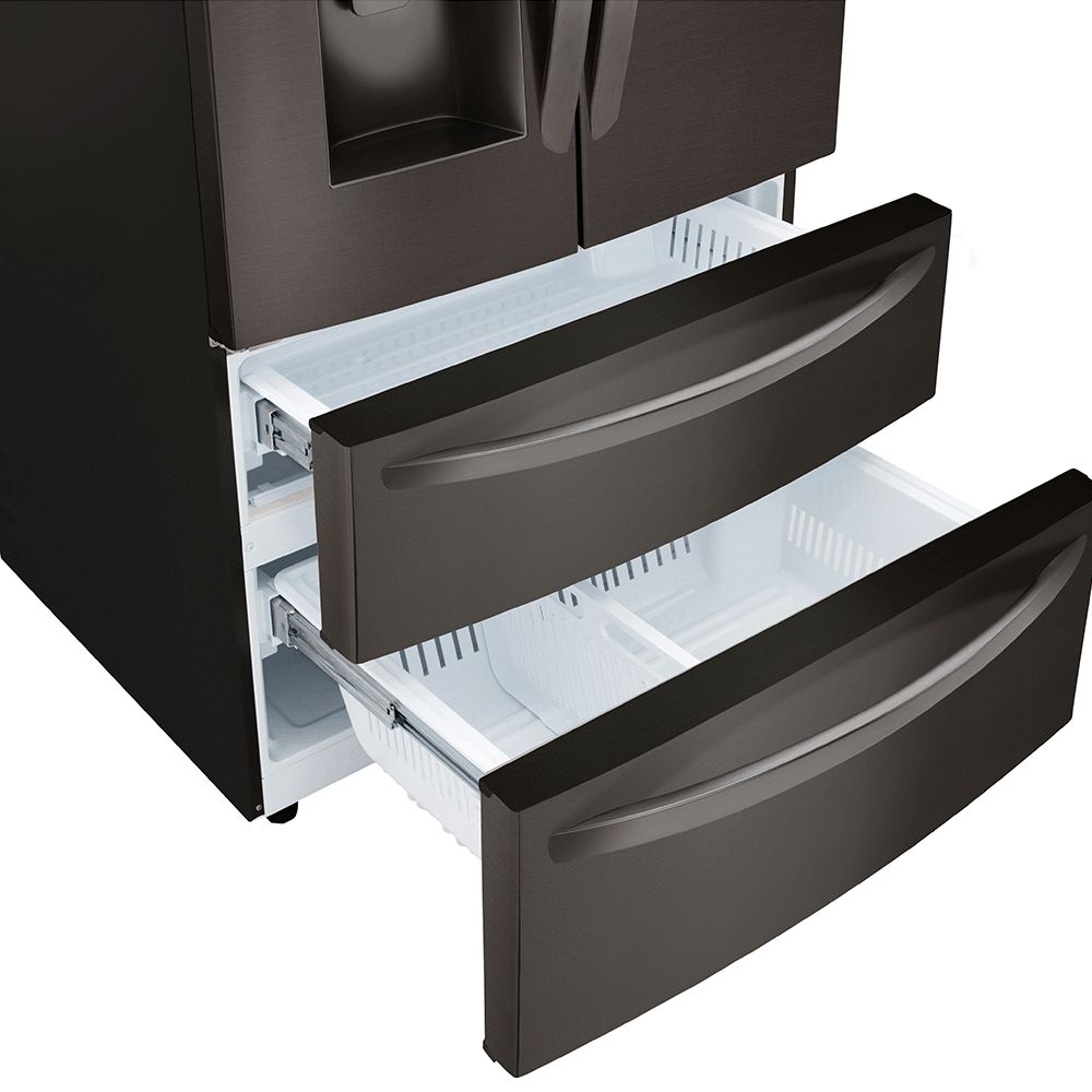 Two bottom freezer drawers on LG refrigerator.