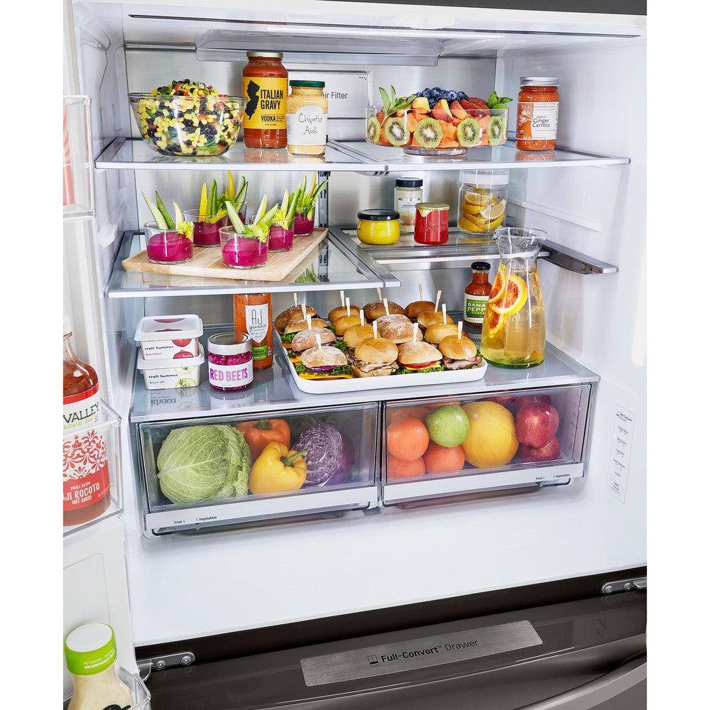 LG 36 Inch 4-Door French Door Refrigerator in Black Stainless Steel 30 Cu. Ft. (LRMDS3006D)