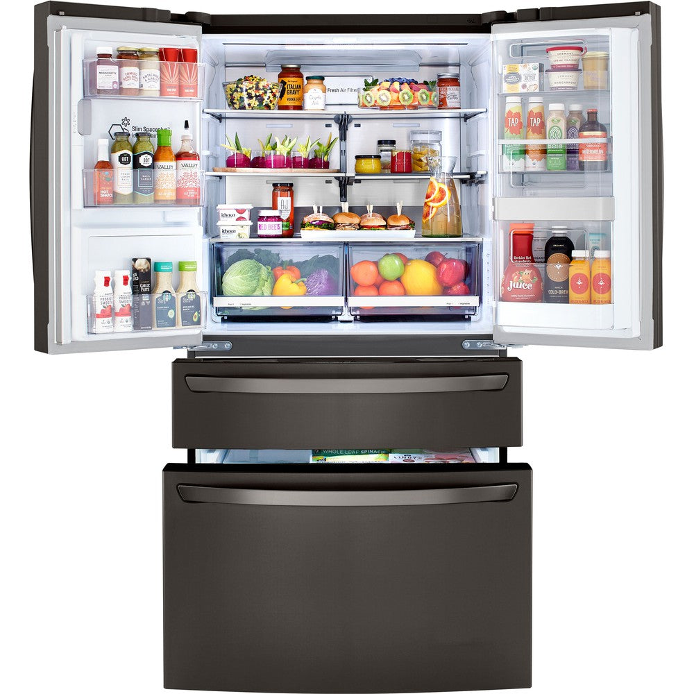 LG 36 Inch 4-Door French Door Refrigerator in Black Stainless Steel 30 Cu. Ft. (LRMDS3006D)