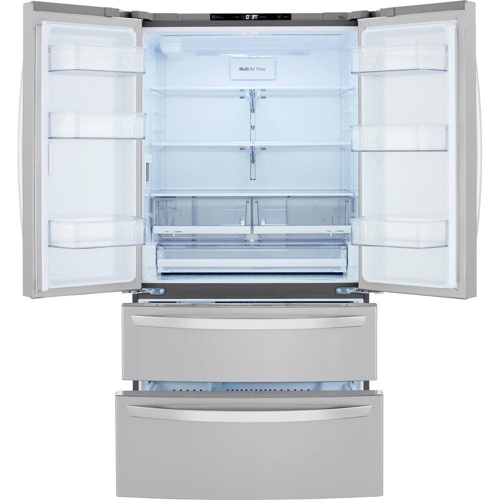 LG 36 Inch 4-Door French Door Refrigerator in Stainless Steel 23 Cu. Ft. (LMWC23626S)