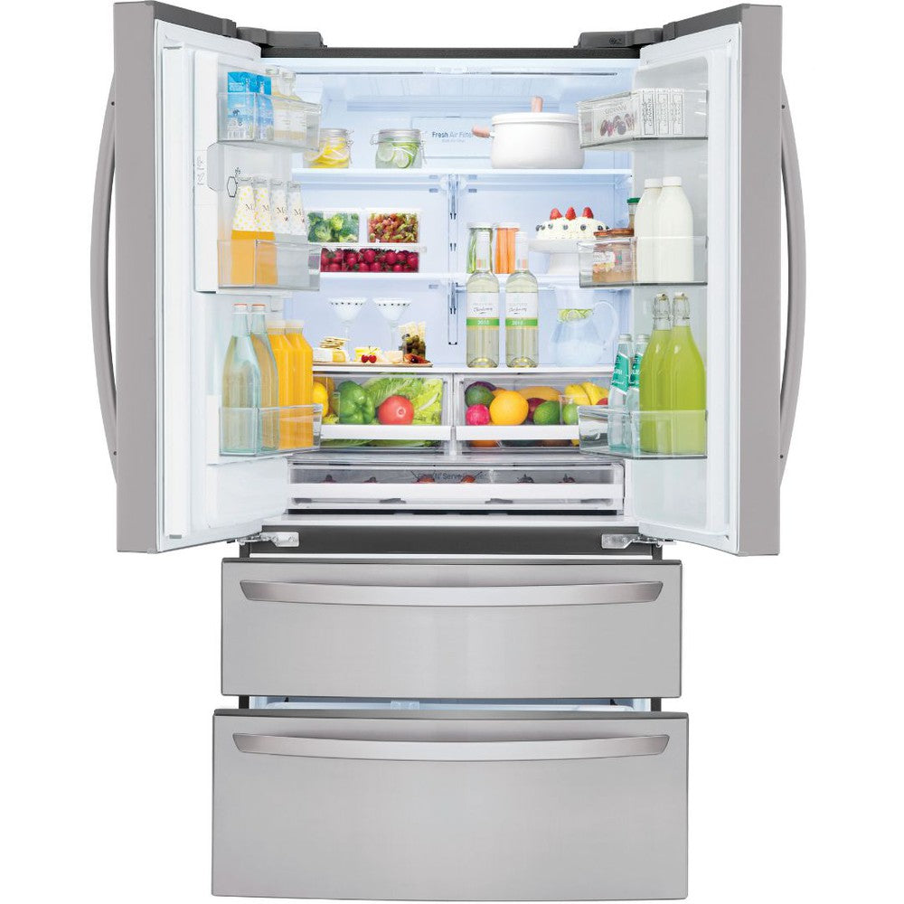 LG 36 Inch 4-Door French Door Refrigerator in Stainless Steel 28 Cu. Ft. (LMXS28626S)