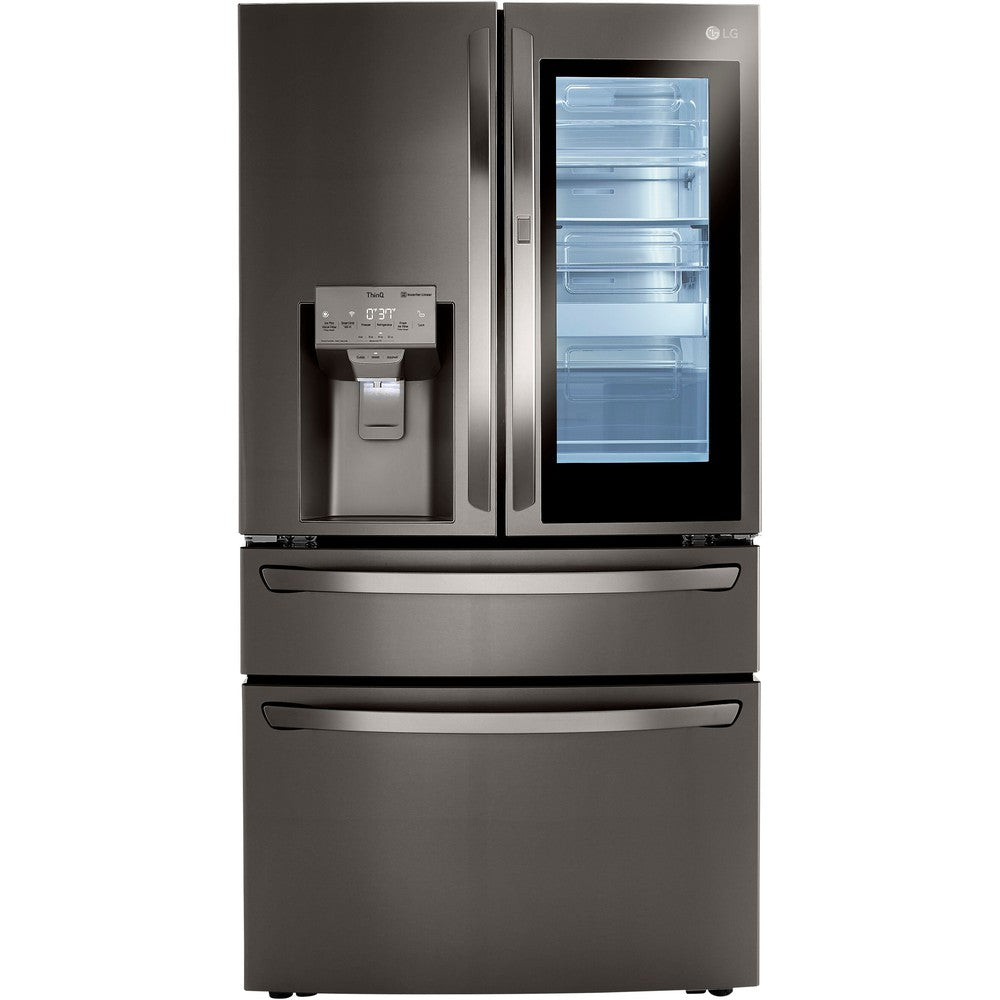 LG 36 Inch 4-Door French Door Refrigerator with InstaView, Black Stainless Steel 23 Cu. Ft. (LRMVC2306D)