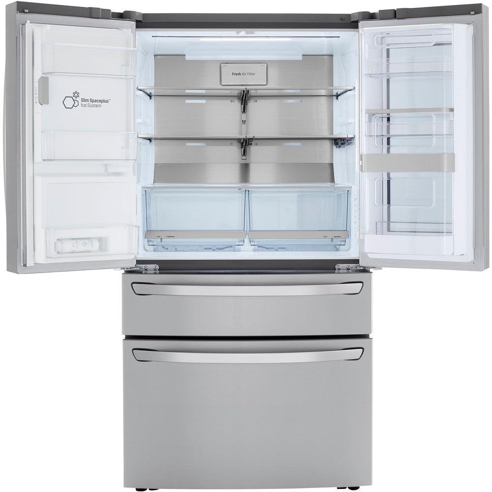 LG 36 Inch 4-Door French Door Refrigerator with InstaView, Stainless Steel 23 Cu. Ft. (LRMVC2306S)