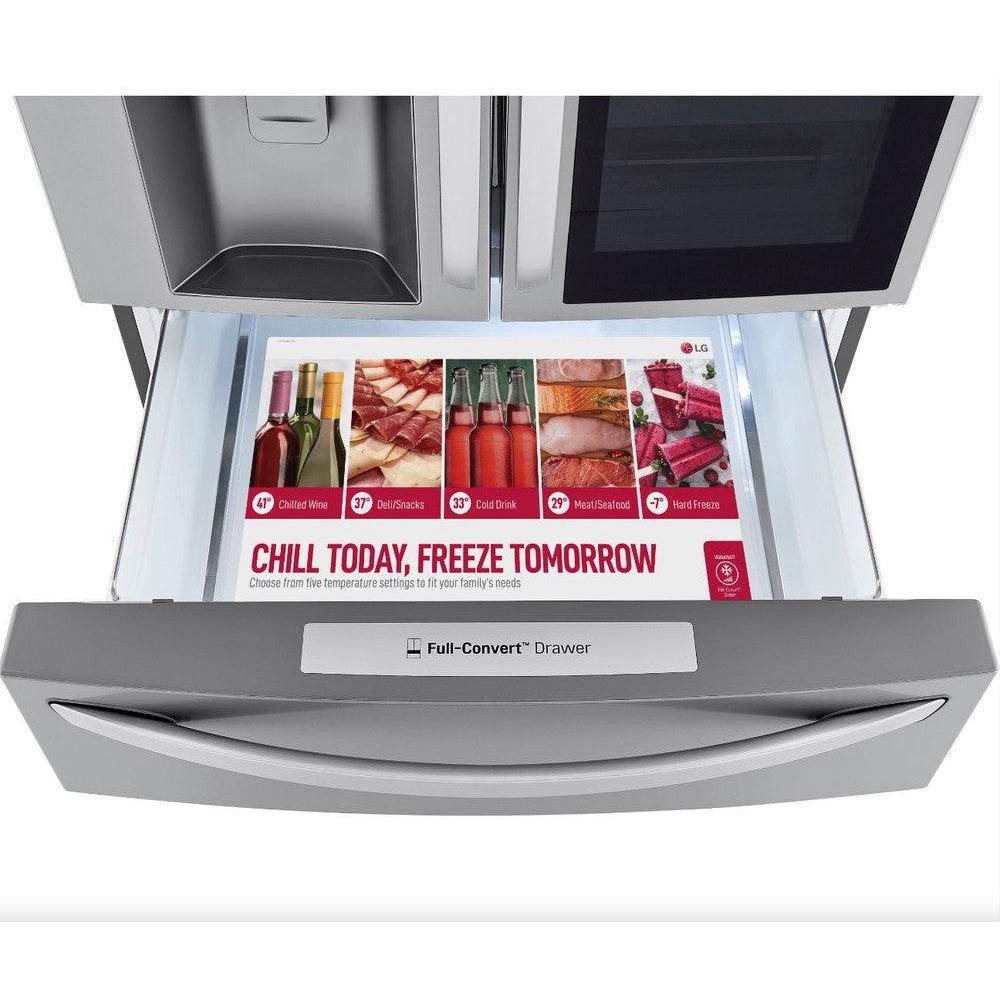 LG 36 Inch 4-Door French Door Refrigerator with InstaView, Stainless Steel 30 Cu. Ft. (LRMVS3006S)
