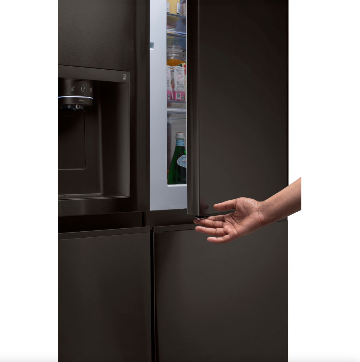 LG 36 Inch Side-by-Side Door-in-Door Refrigerator with Craft Ice in Black Stainless Steel 27 Cu. Ft. (LRSDS2706D)