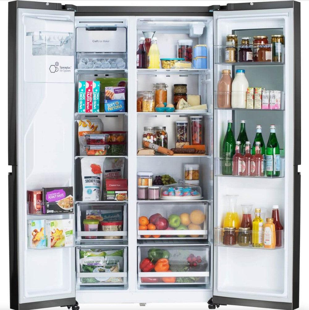 LG 36 Inch Side-by-Side InstaView Refrigerator with Craft Ice in Black Stainless 27 Cu. Ft. (LRSOS2706D)