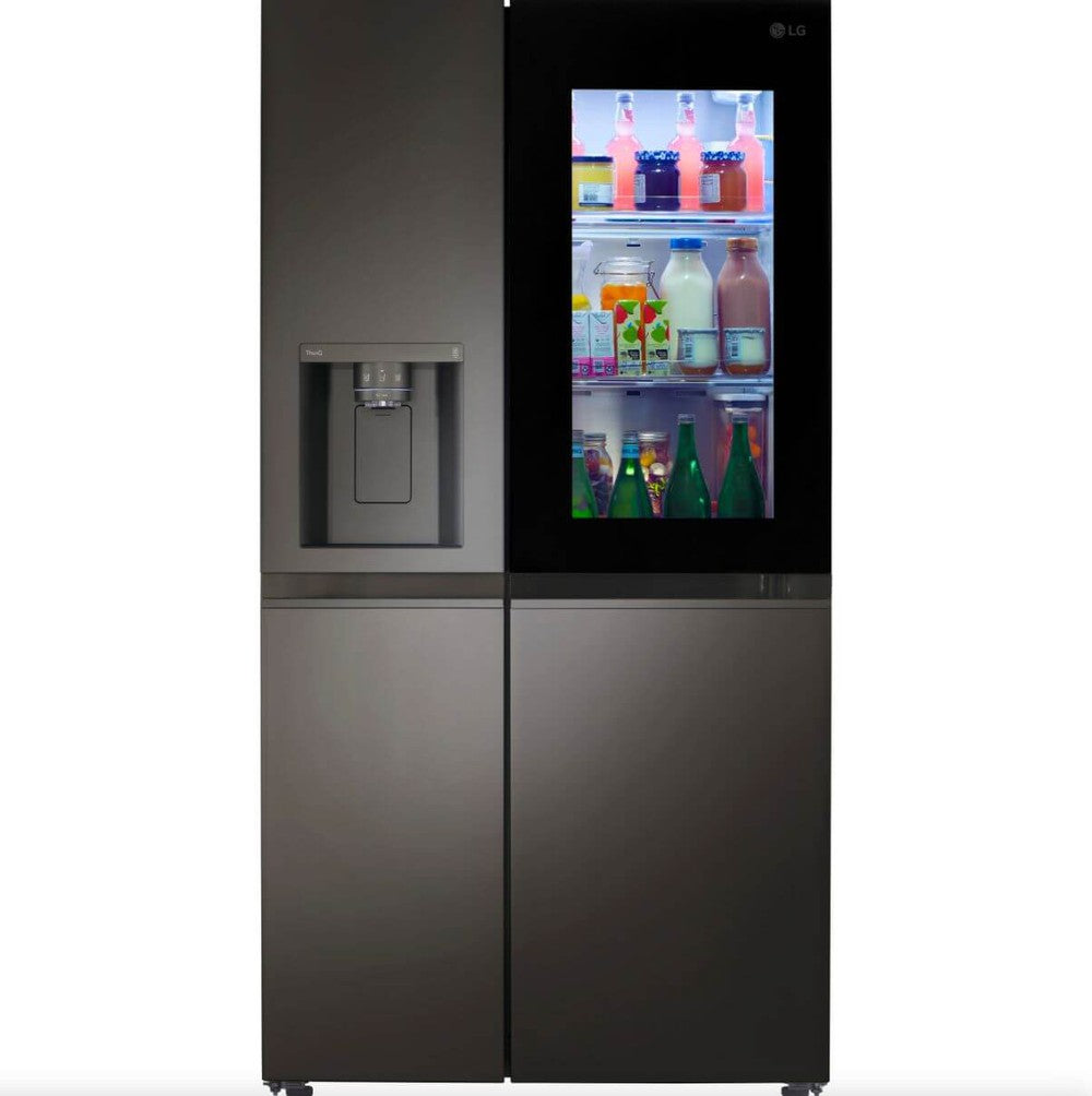 LG 36 Inch Side-by-Side InstaView Refrigerator with Craft Ice in Black Stainless 27 Cu. Ft. (LRSOS2706D)