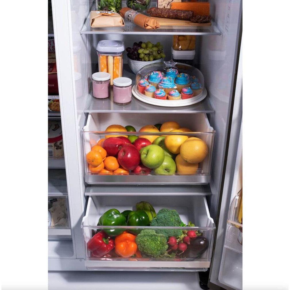 LG 36 Inch Side-by-Side InstaView Refrigerator with Craft Ice in Black Stainless 27 Cu. Ft. (LRSOS2706D)