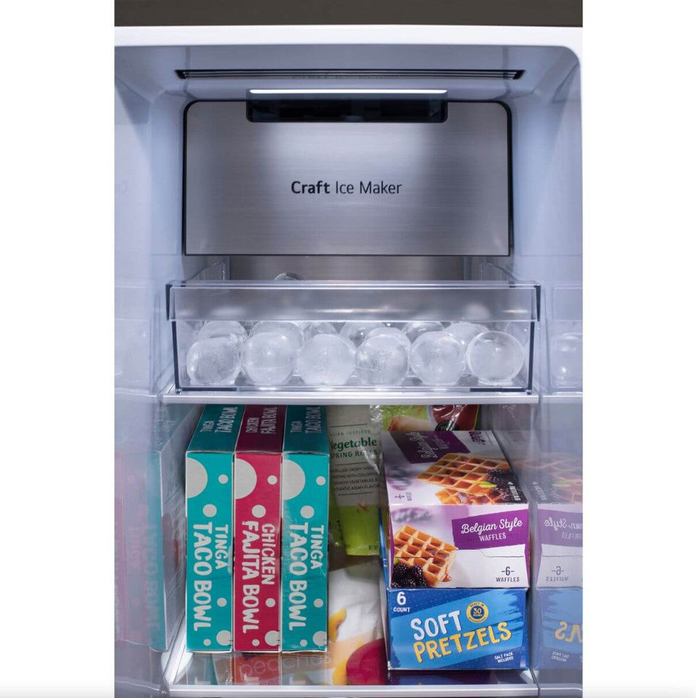 LG 36 Inch Side-by-Side InstaView Refrigerator with Craft Ice in Black Stainless 27 Cu. Ft. (LRSOS2706D)