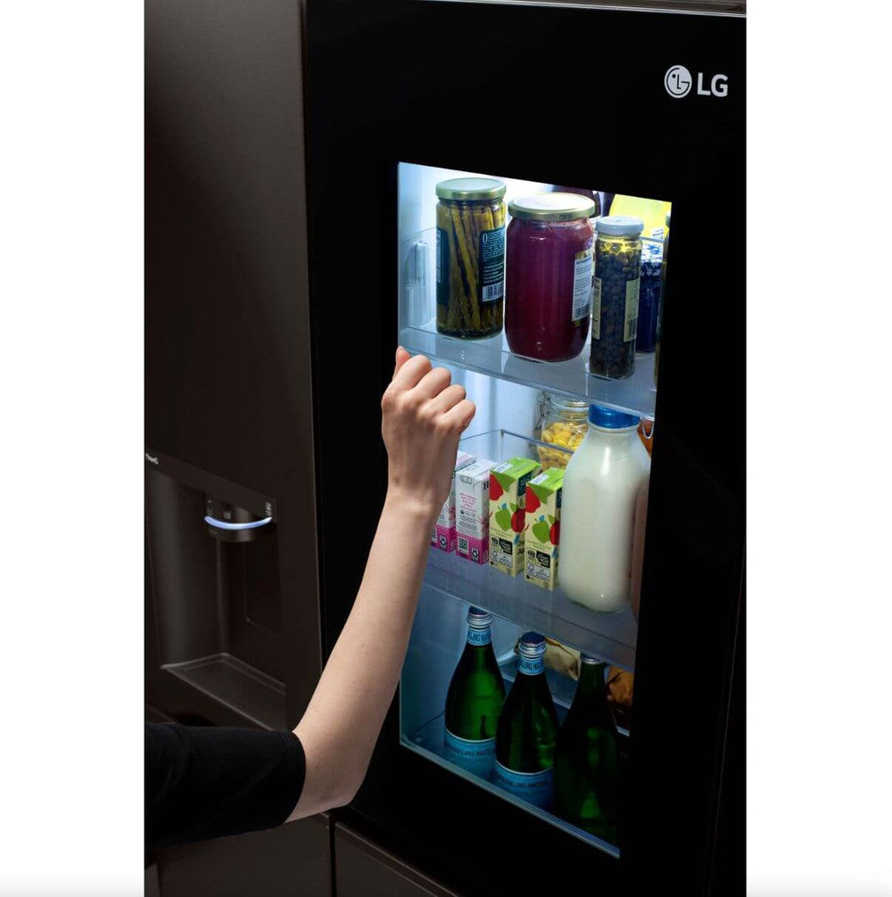 LG 36 Inch Side-by-Side InstaView Refrigerator with Craft Ice in Black Stainless 27 Cu. Ft. (LRSOS2706D)