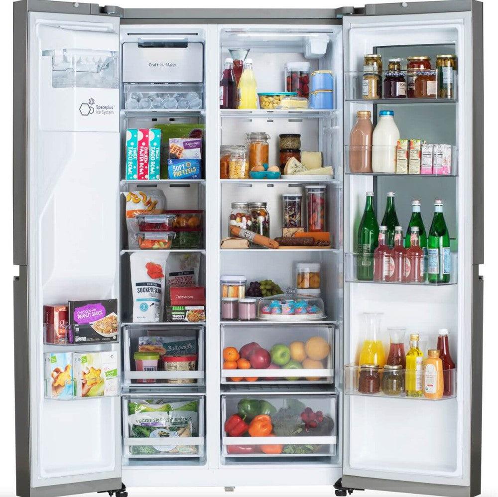 LG 36 Inch Side-by-Side InstaView Refrigerator with Craft Ice in Stainless 27 Cu. Ft. (LRSOS2706S)