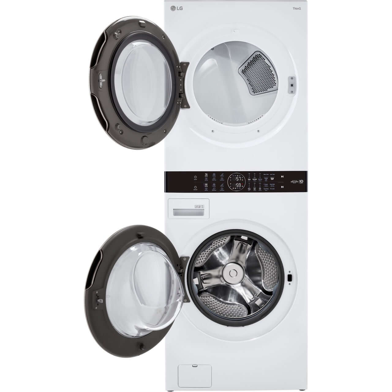 LG 4.5 -Cu. Ft. Washer and 7.4-Cu. Ft. Electric Dryer Single Unit Front Load WashTower with Center Control (WKE100HWA)